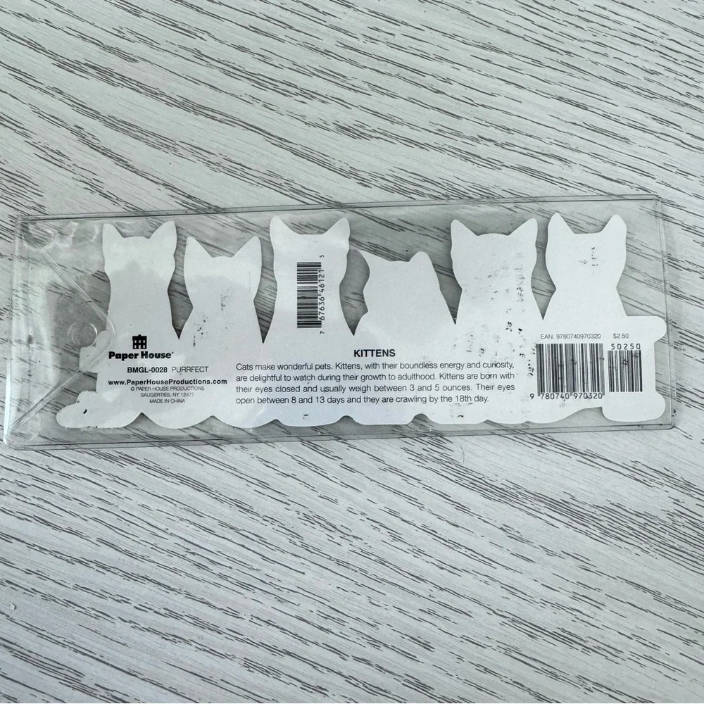 Vintage NEW 90’s Kittens Bookmark w/ 'Purrfect' Design